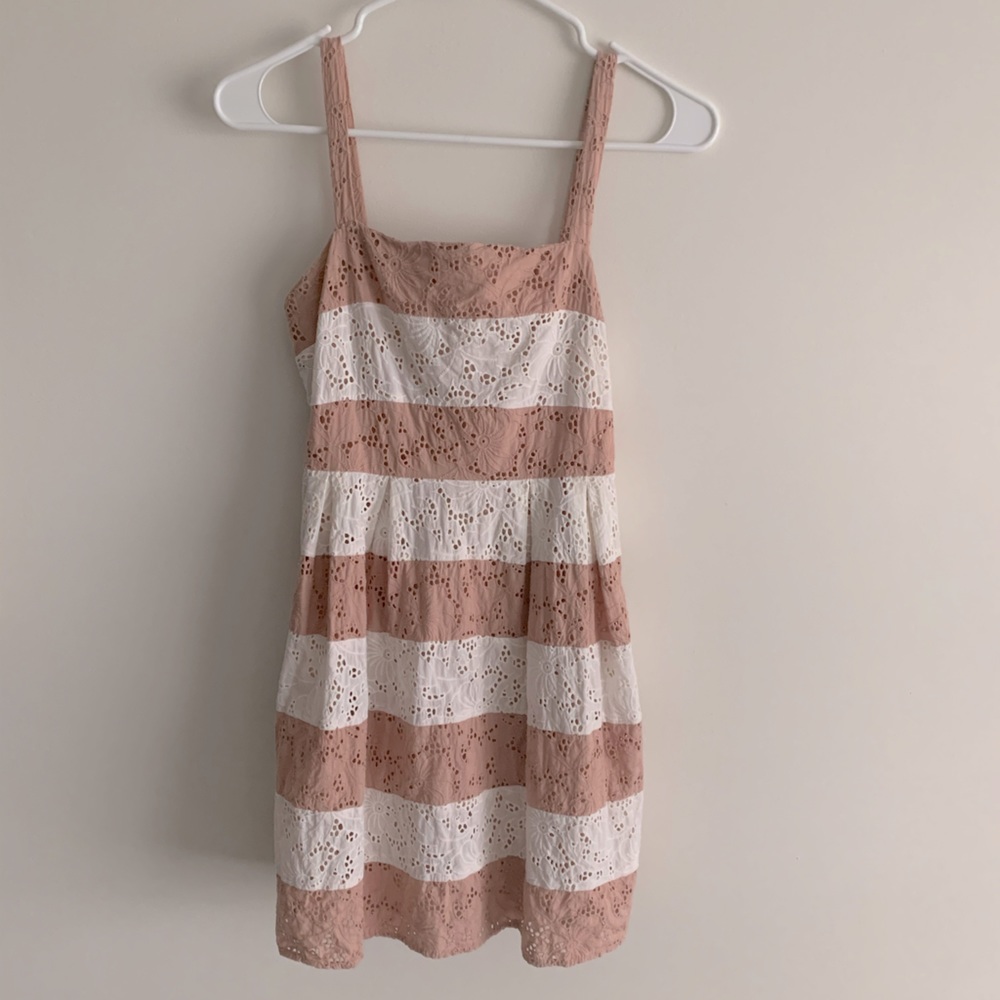 LOFT Petite striped mini dress